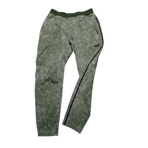Lululemon Pants Mens Medium‎ Green Marled Side Stripe Joggers Zip Pockets